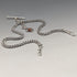 Circa 1910 British Antique Sterling Silver Double Albert Chain 37g Sterling Silver & Amber Fob